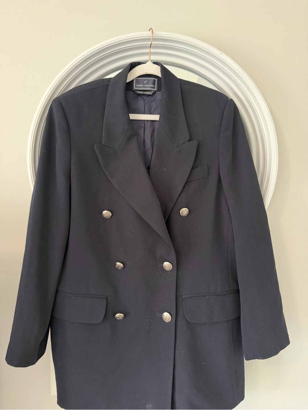 Daniel Hechter Double-Breasted Black Blazer with Gold Buttons